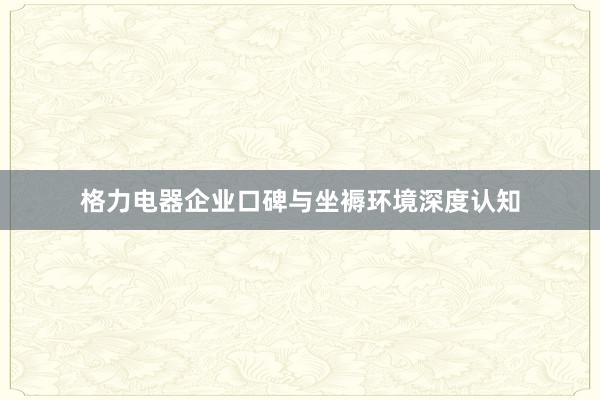 格力电器企业口碑与坐褥环境深度认知